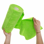 Rolă cu 50 de Lavete din Microfibra, 200 GSM, 30x30 cm, Culoare Verde Fluorescent