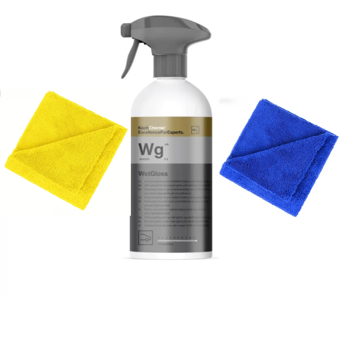 Sealant Auto Suprafete Ude Koch Chemie WetGloss, Wg 250 ml + Doua Lavede Microfibra 380 GSM 404X40 cm