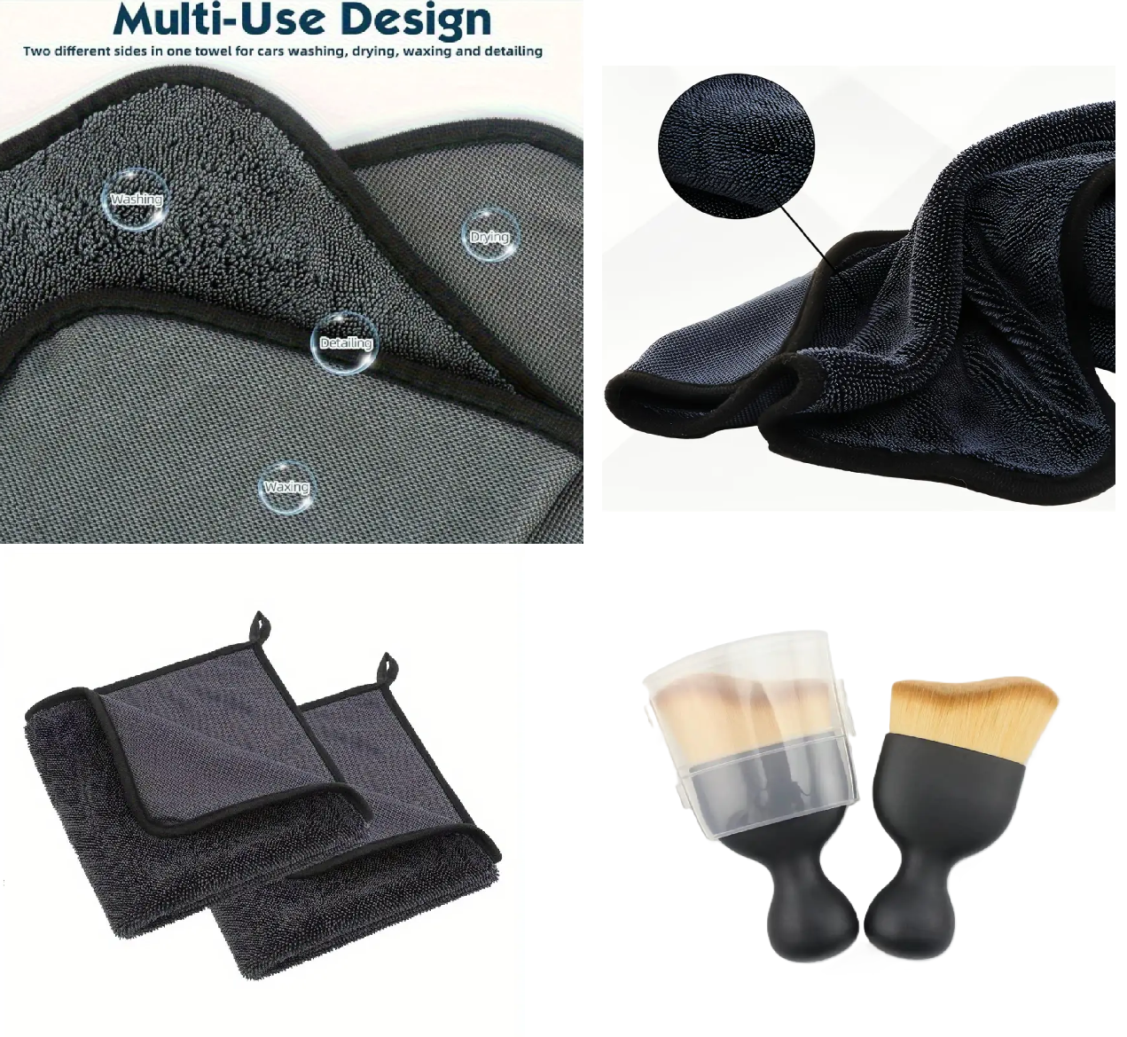 Set 3 Prosoape Microfibra Twisted Loop 1 X 700 GMS 160X60 cm, 1 X 700 GSM 60X40 cm, 2 X 700 GSM 40X40 cm + O Pensula Nanofibre