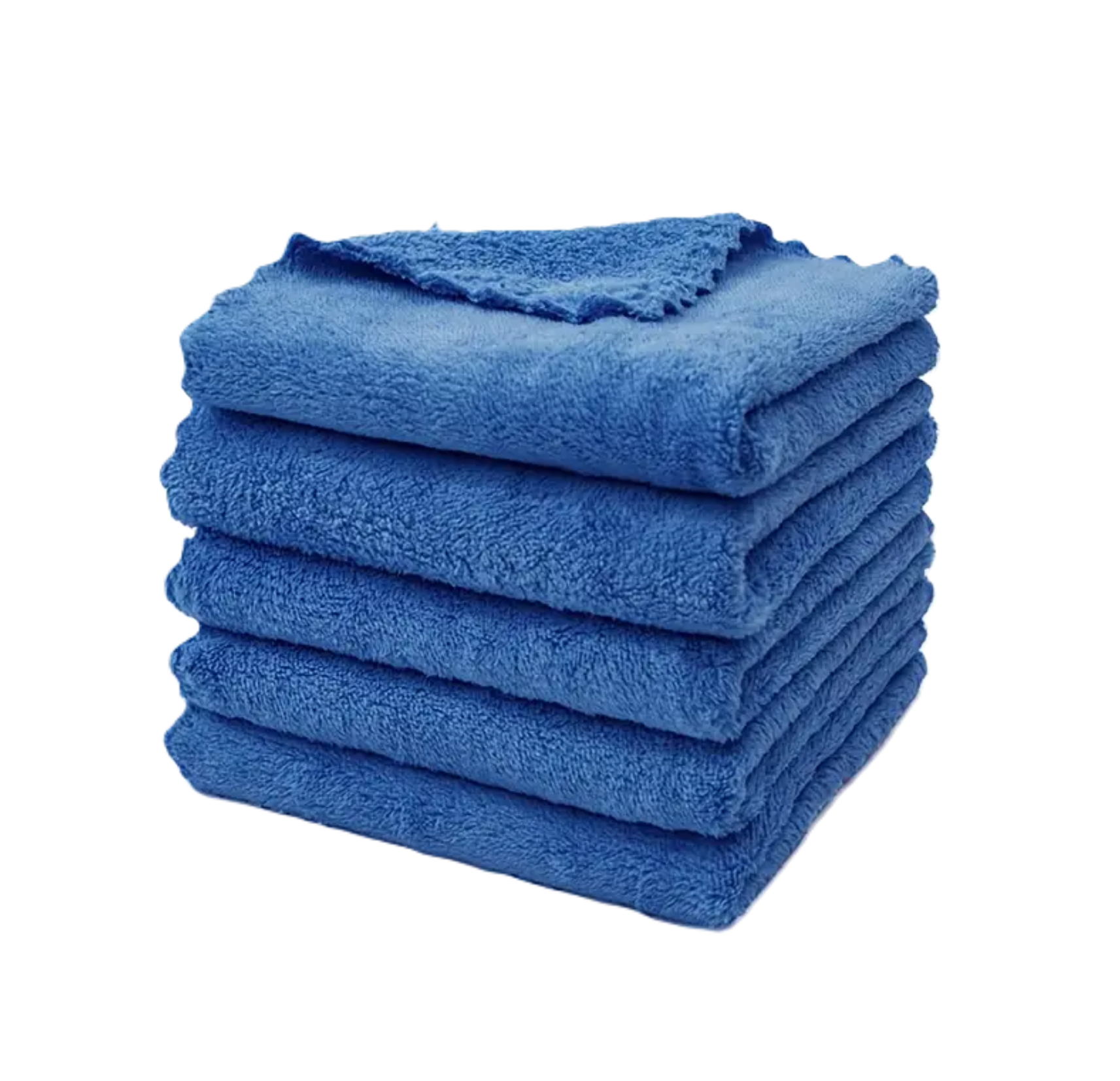 5 Lavete Albastre Din Microfibra Premium, Fara Margini Cusute, 40x40 cm, 380 GSM