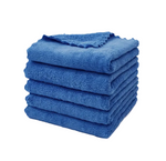 5 Lavete Albastre Din Microfibra Premium, Fara Margini Cusute, 40x40 cm, 380 GSM