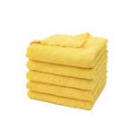 5 Lavete Galbene Din Microfibra Premium, Fara Margini Cusute, 40x40 cm, 380 GSM