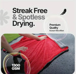 Prosop Microfibra Premium Rosu/Gri, Grosime 1200 GSM, Dimensiune 90X60 cm, + Doua Lavete Din Microfibra Fara Margini Cusute, Grosime 380 GSM, Dimensiune 40x40 cm + 5 Pensule din Burete + O pensula din Nanofibre