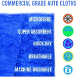 5 Lavete Albastre Din Microfibra Premium, Fara Margini Cusute, 40x40 cm, 380 GSM