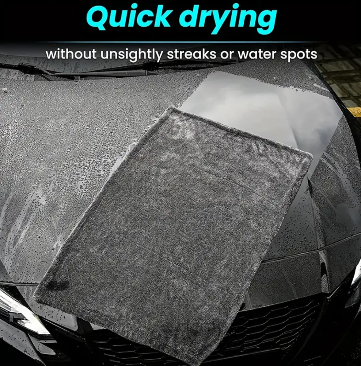 Prosop Auto Din Microfibra Premium Twisted Loop Gri 1200 GSM 90x60 cm