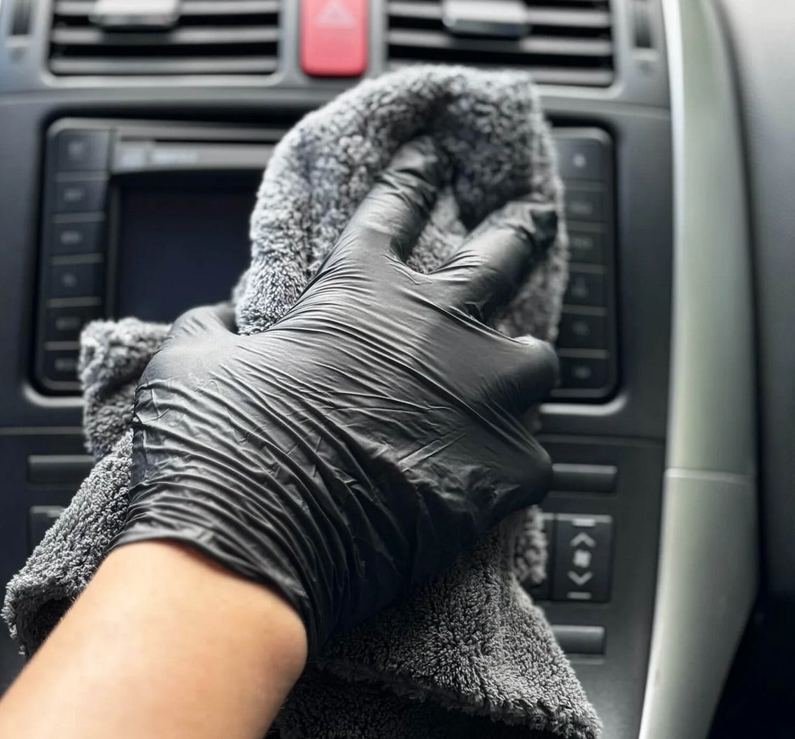 Prosop Microfibra Premium Rosu/Gri, Grosime 1200 GSM, Dimensiune 90X60 cm, + Doua Lavete Din Microfibra Fara Margini Cusute, Grosime 380 GSM, Dimensiune 40x40 cm + 5 Pensule din Burete + O pensula din Nanofibre