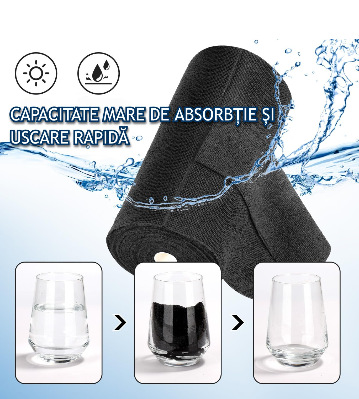 Rola Cu 50 Lavete Din Microfibra 200 GSM 30x30 cm