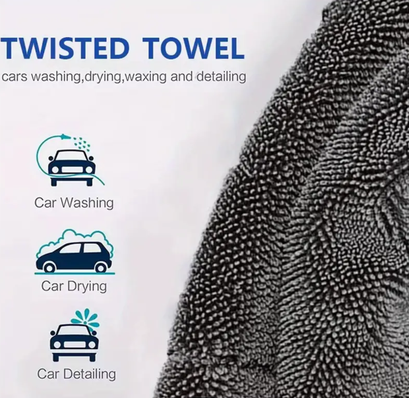 Prosop Auto Din Microfibra Premium Twisted Loop 700 GSM 60X40 cm