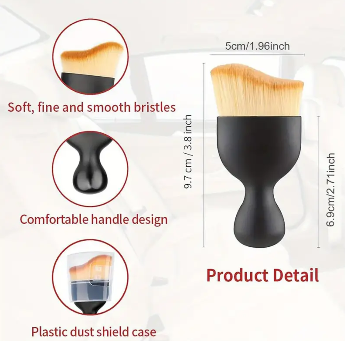 Pensula Mica Cu Peri Din Nanofibra Cu Capac De Protectie