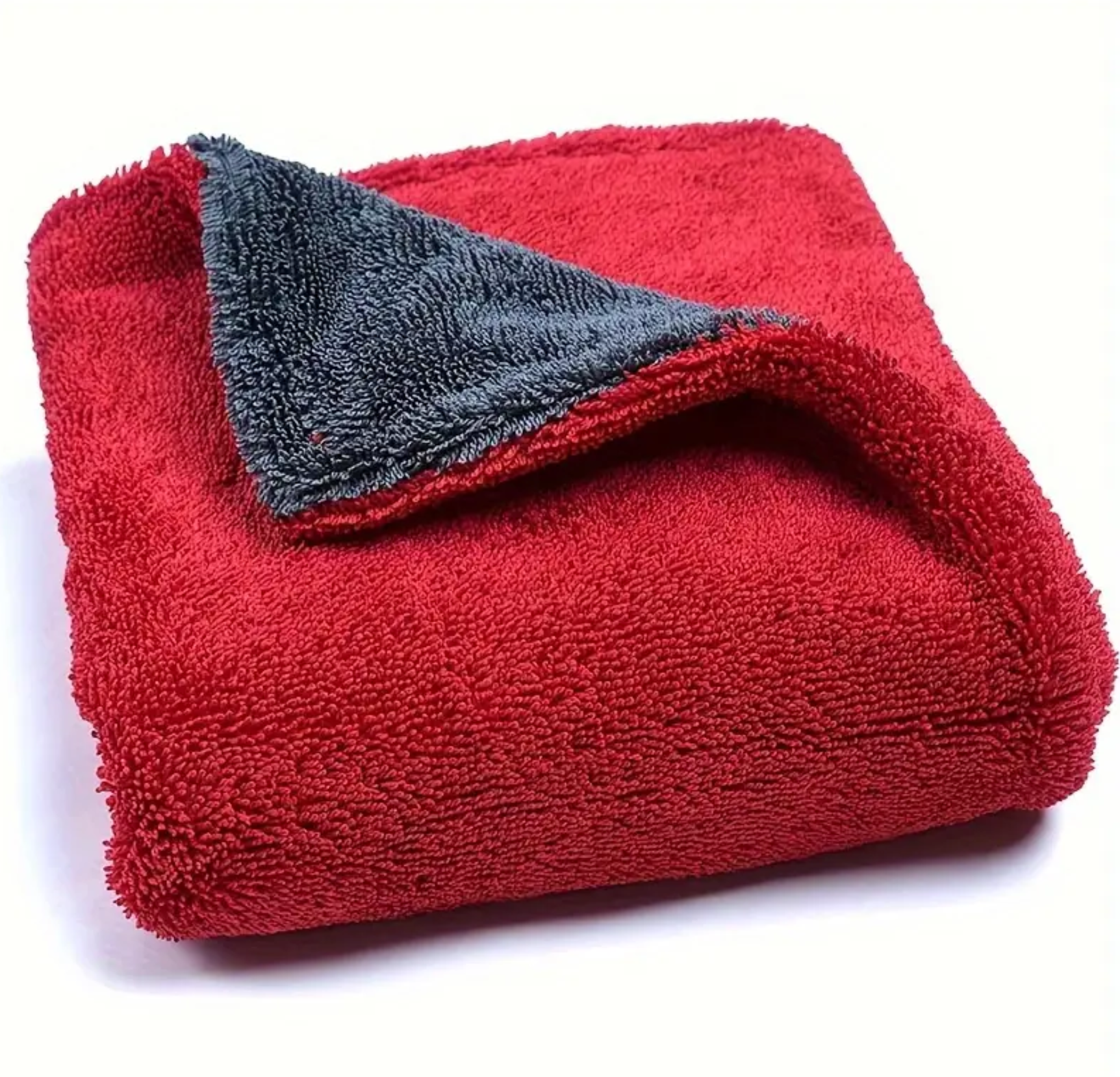 Prosop Auto Din Microfibra Premium Twisted Loop Rosu/Gri 1200 GSM 90x60 cm