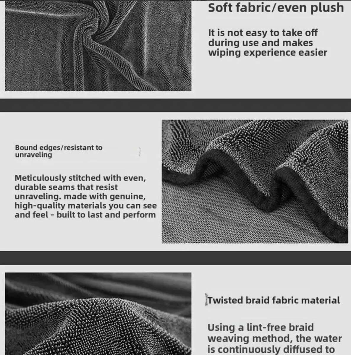 2  Prosoape Auto Din Microfibra Premium Twisted Loop 700 GSM 40X40 cm